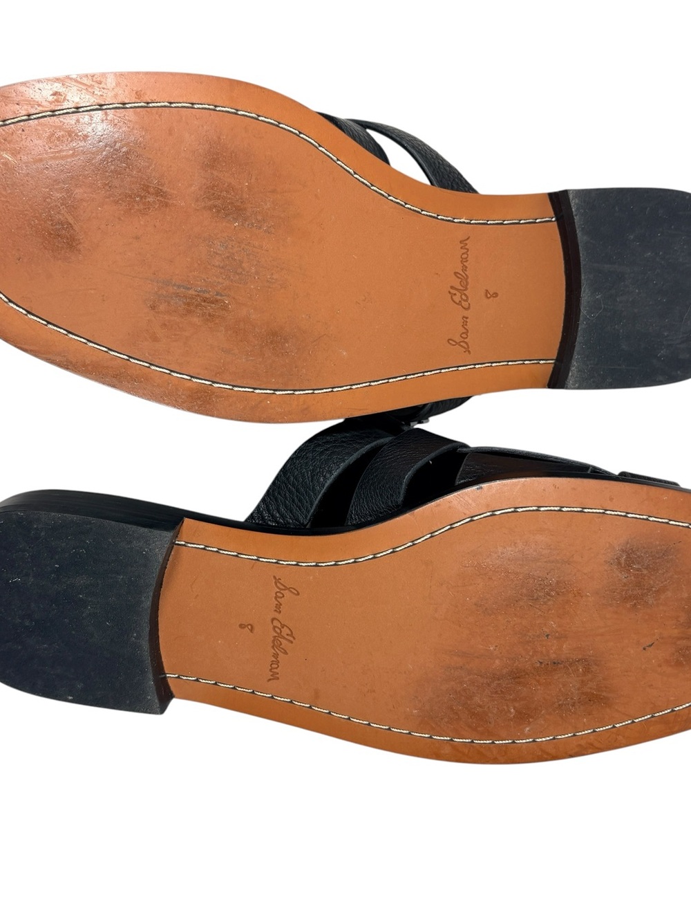 Sam Edelman Dina Black Leather Fisherman Mules Woven Strap Anthro Slip On 8 - Picture 8 of 9